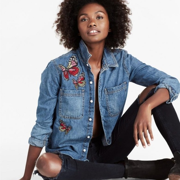 lucky brand butterfly jean jacket Off 